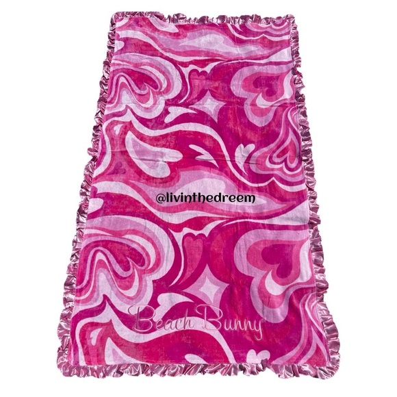 Beach Bunny Pink Swirl Heart Multi Beach Towel - Picture 6 of 7